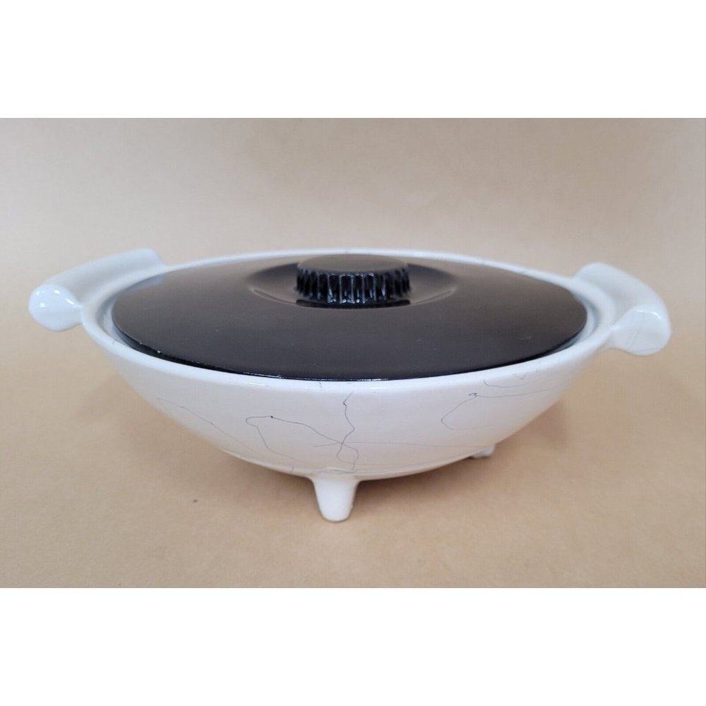 Vintage Kenwood Black & White Casserole Dish, Pencil Lines